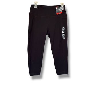 Fila Sport Women’s Trail Mid Rise Leggings Capri Black Med NWT Pockets